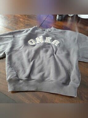 Gray 'ONER' Crewneck Sweater